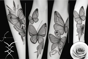Papillon sur une fleur tattoo idea
