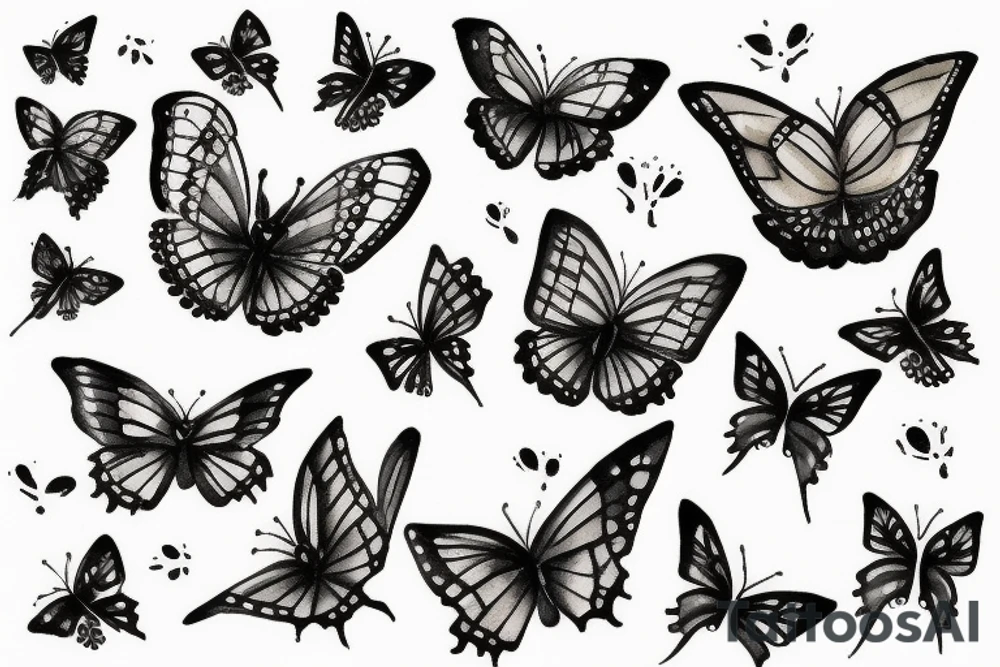 Papillon sur une fleur tattoo idea