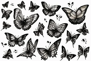 Papillon sur une fleur tattoo idea