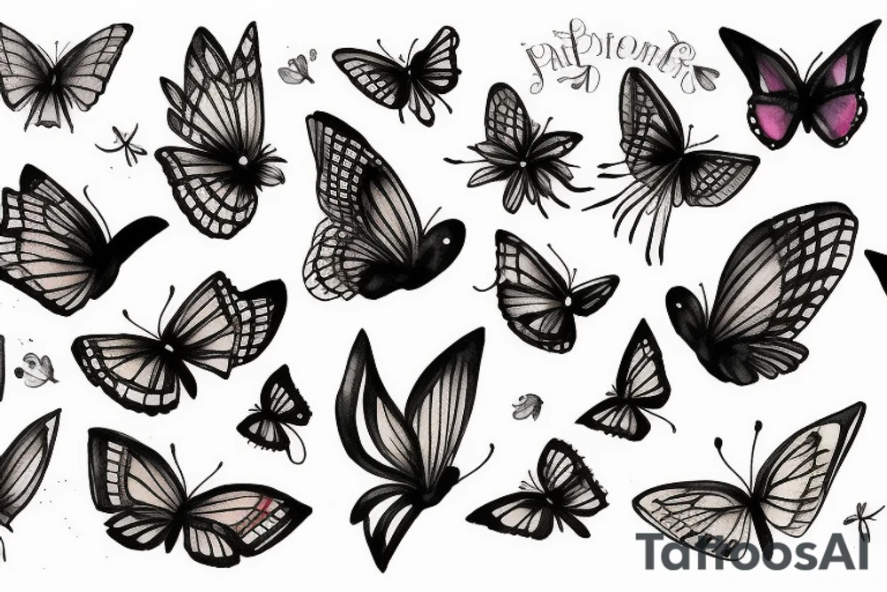 Papillon sur une fleur tattoo idea