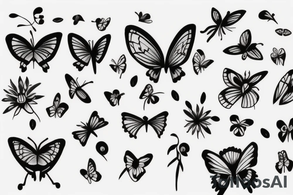 Papillon sur une fleur tattoo idea