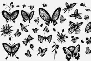 Papillon sur une fleur tattoo idea