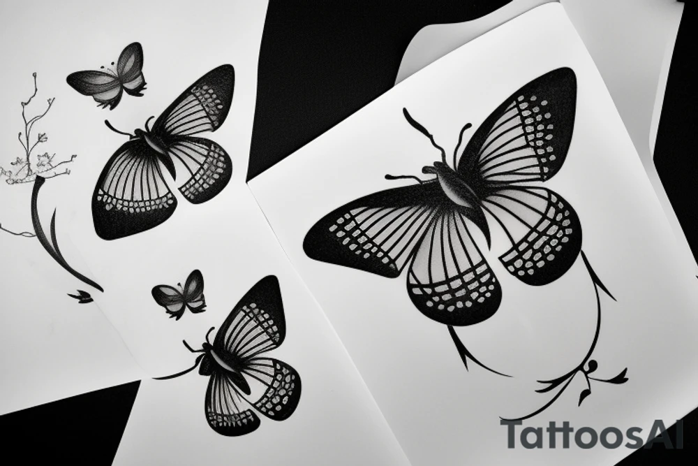 Papillon sur une fleur tattoo idea