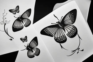 Papillon sur une fleur tattoo idea
