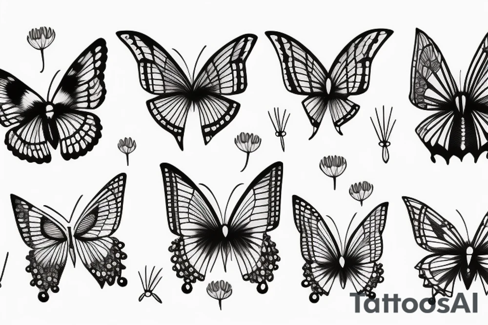 Papillon sur une fleur tattoo idea