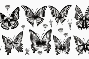 Papillon sur une fleur tattoo idea
