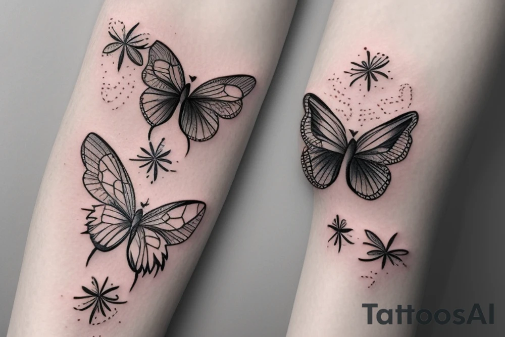 Papillon sur une fleur tattoo idea