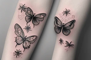 Papillon sur une fleur tattoo idea