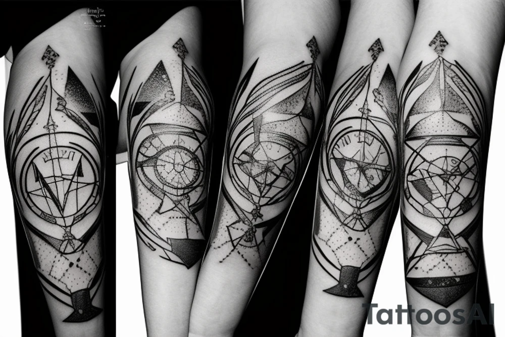 the saying "ad astra per aspera" with the constellation Sagittarius tattoo idea