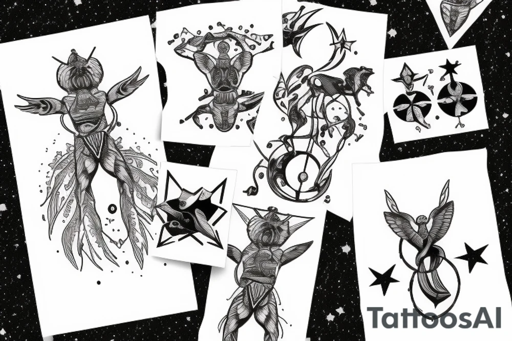 the saying "ad astra per aspera" with the constellation Sagittarius tattoo idea