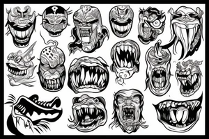 Monster head tattoo idea