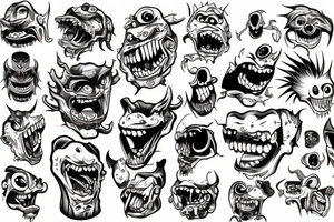 Monster head tattoo idea