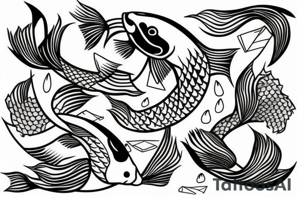 Koi fish and wave tattoo idea