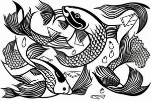 Koi fish and wave tattoo idea