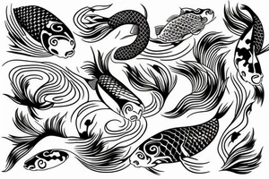 Koi fish and wave tattoo idea