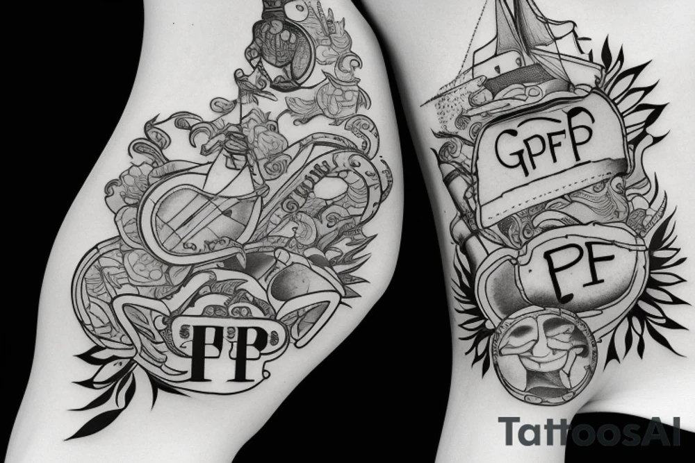 The Word "GPF" sitting in a BOAT tattoo idea