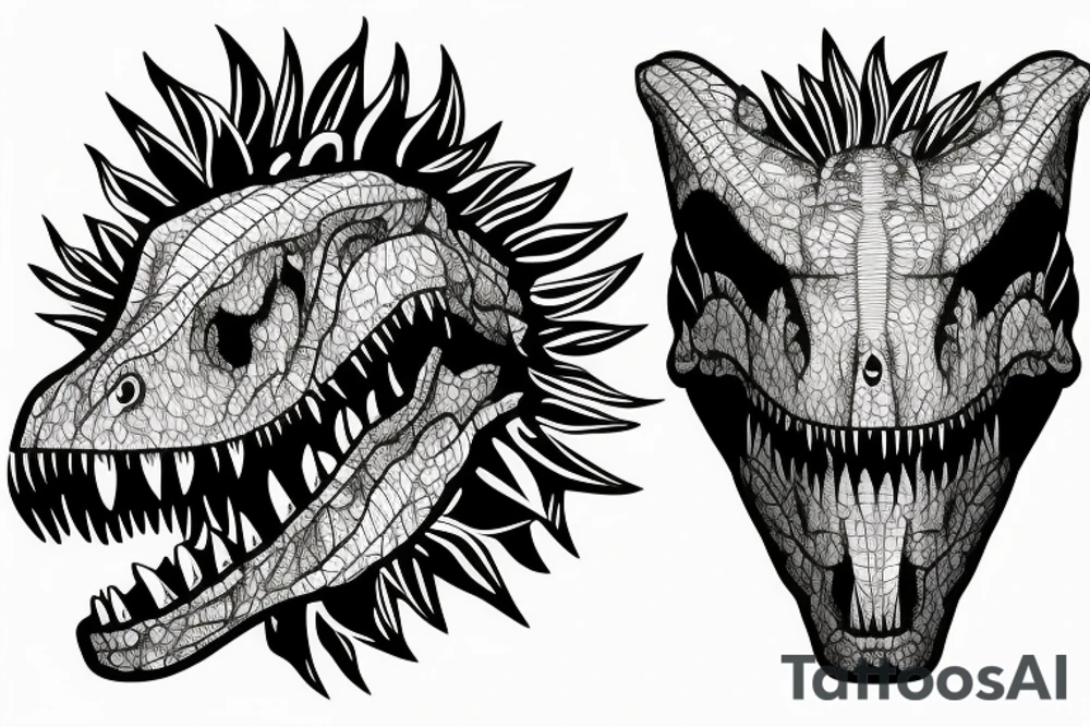 t-rex, flower, in arm tattoo idea