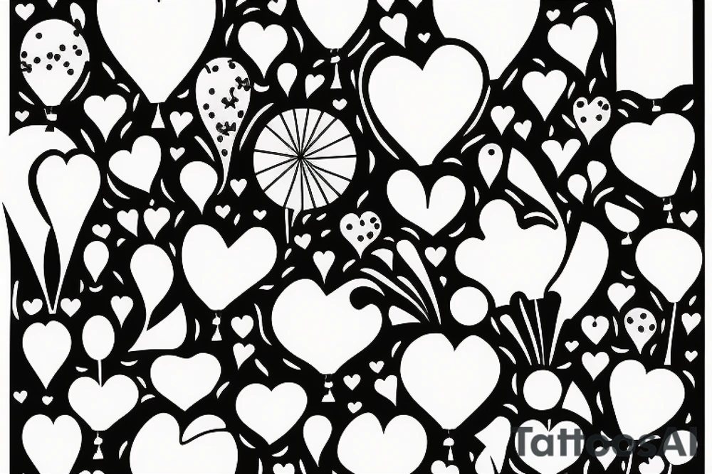 flowers, baloon, heart, in arm tattoo idea
