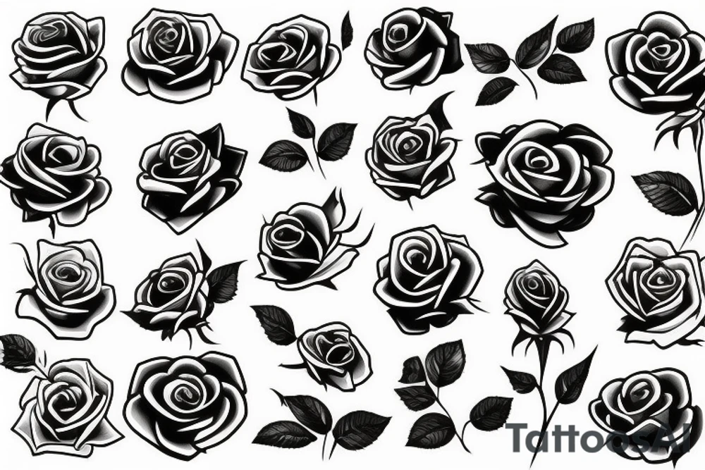 Rose graffiti style tattoo idea
