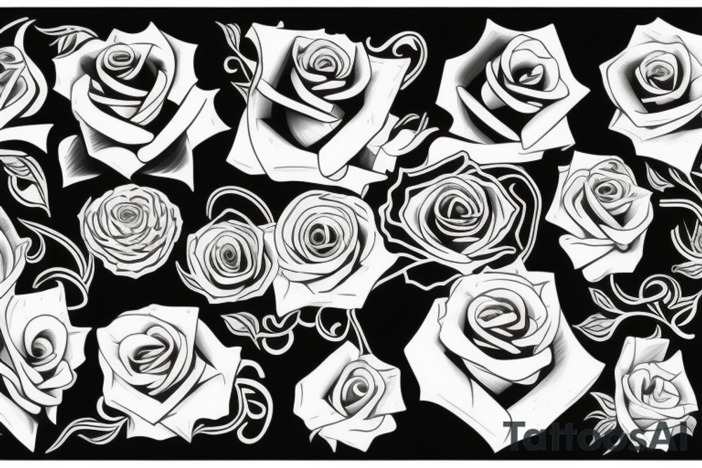 Rose graffiti style tattoo idea