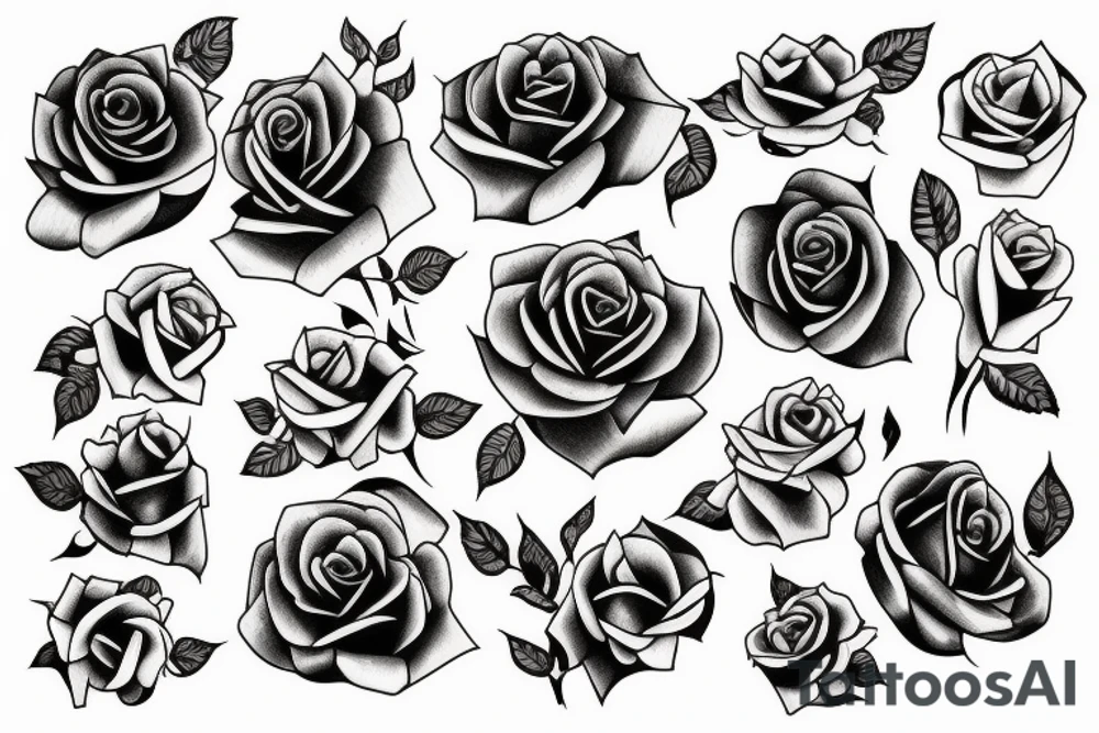 Rose graffiti style tattoo idea