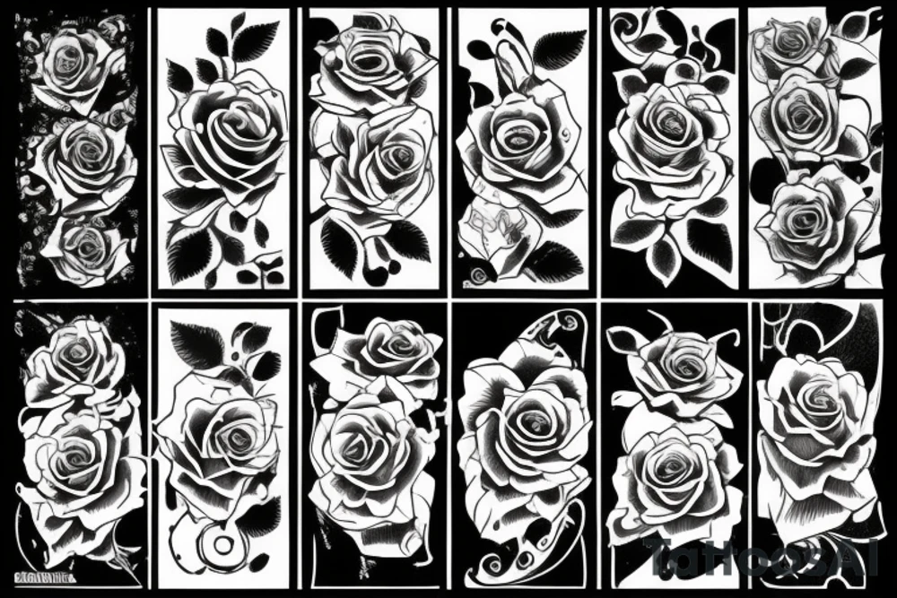 Rose graffiti style tattoo idea
