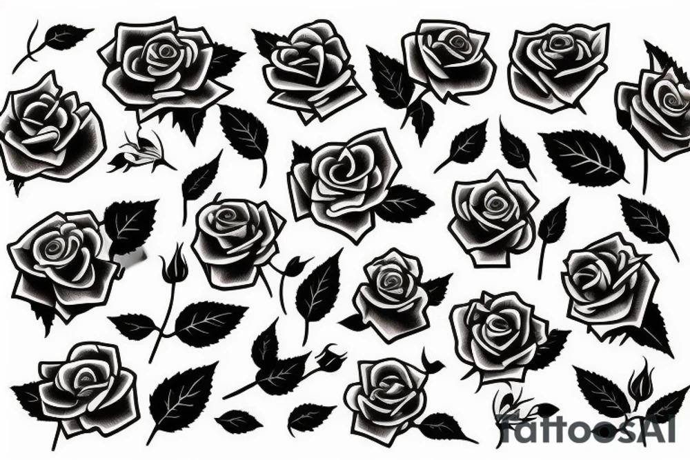 Rose graffiti style tattoo idea
