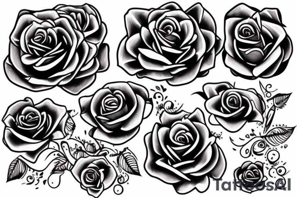 Rose graffiti style tattoo idea