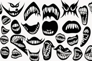 Dark monster mouth tattoo idea
