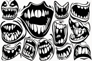 Dark monster mouth tattoo idea