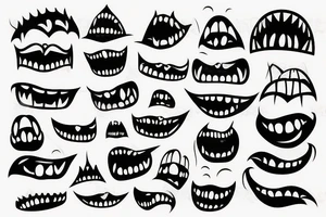 Dark monster teeth tattoo idea