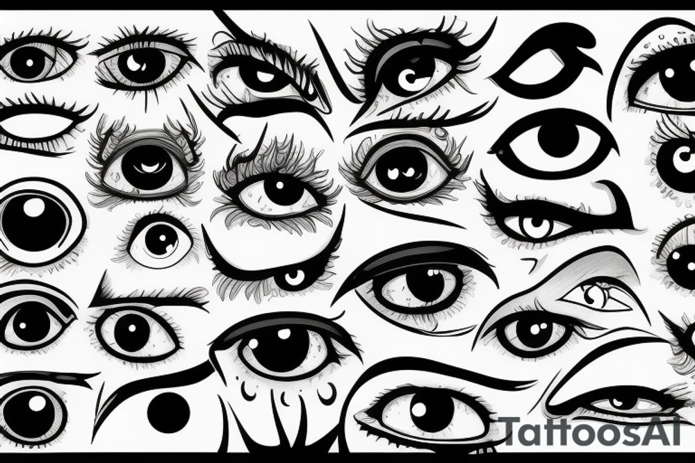 Dark monster eyes tattoo idea