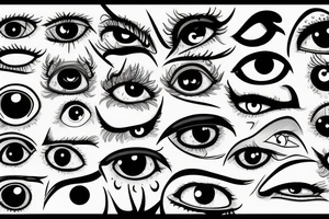 Dark monster eyes tattoo idea