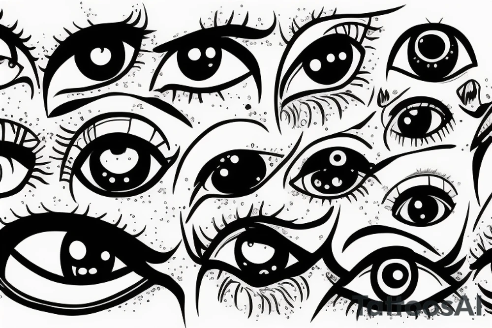 Dark monster eyes tattoo idea