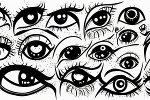 Dark monster eyes tattoo idea