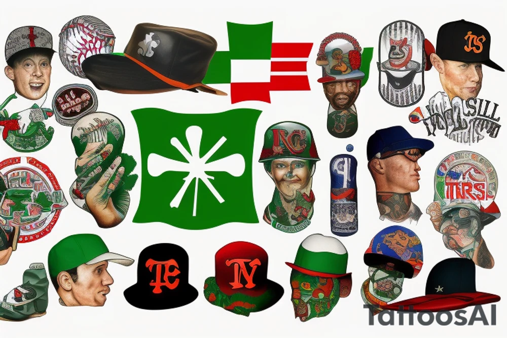 An Irish Flag, Baseball, New Jersey and Texas tattoo idea