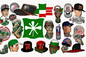 An Irish Flag, Baseball, New Jersey and Texas tattoo idea