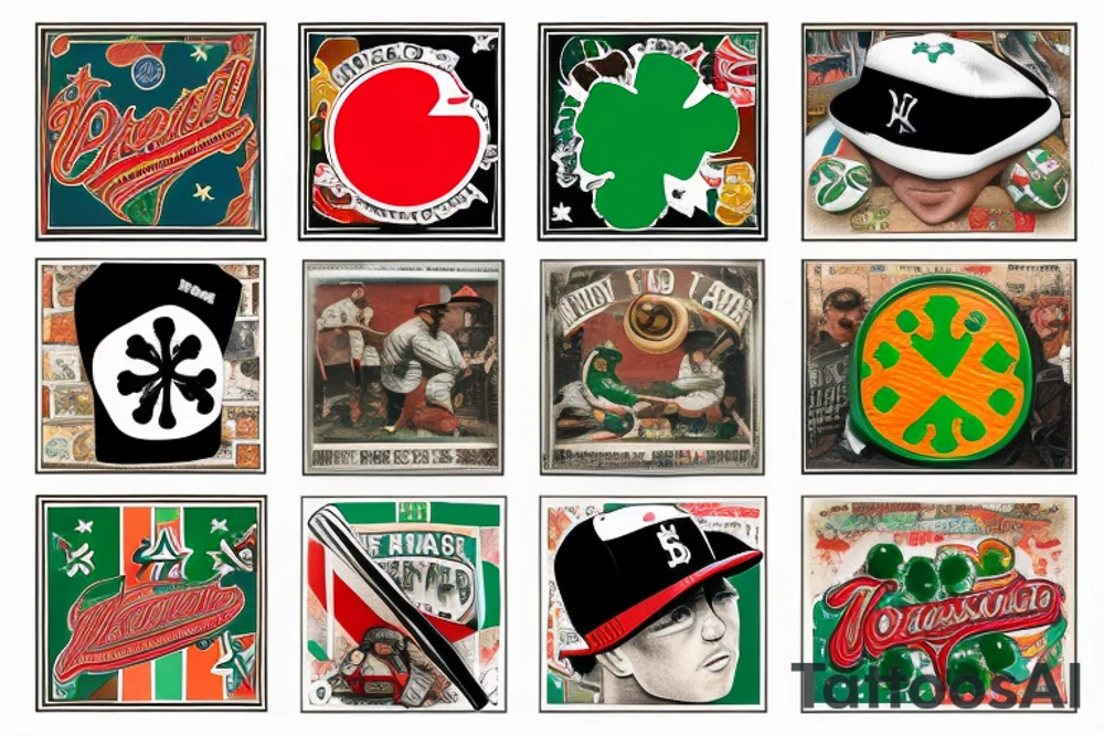 An Irish Flag, Baseball, New Jersey and Texas tattoo idea