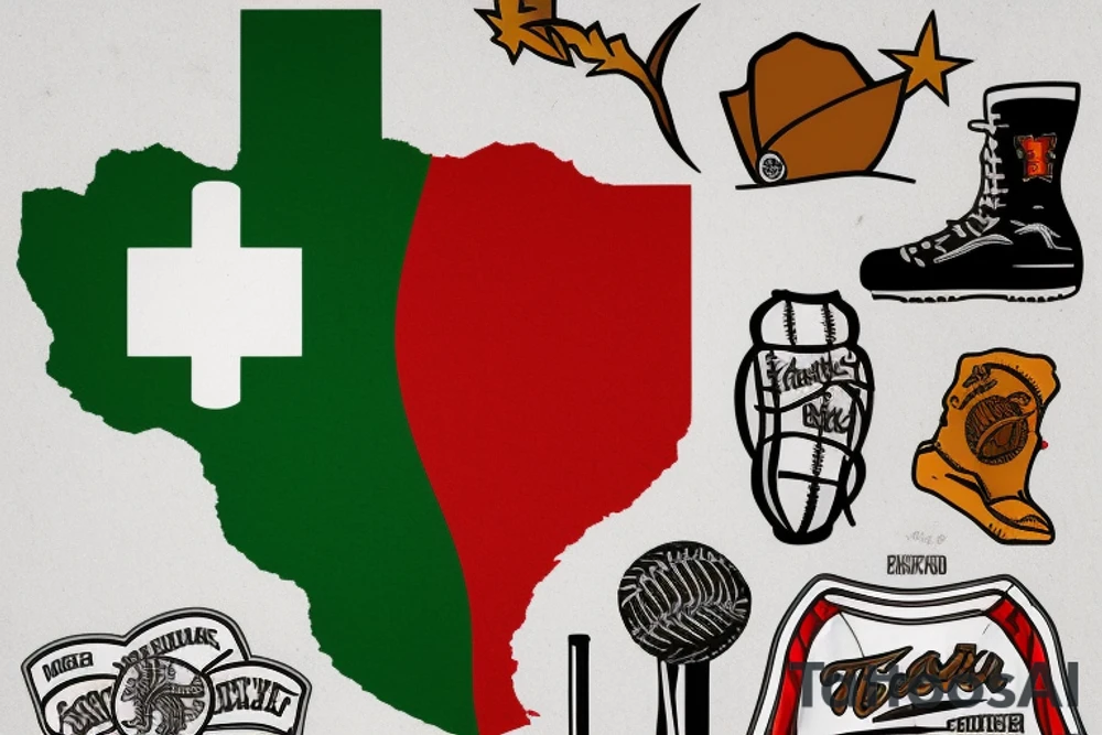 An Irish Flag, Baseball, New Jersey and Texas tattoo idea
