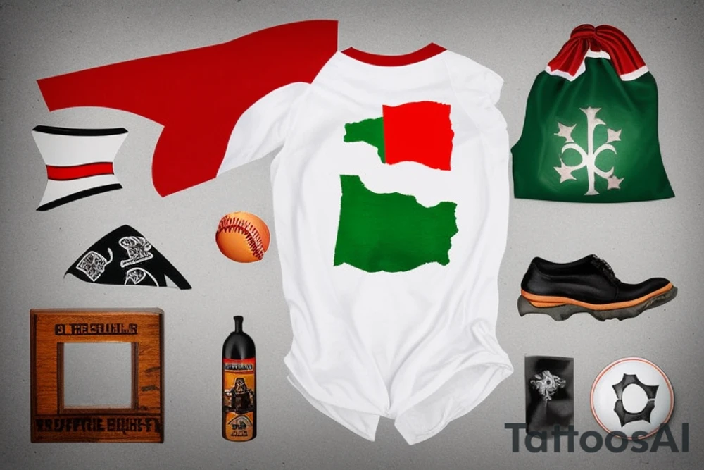 An Irish Flag, Baseball, New Jersey and Texas tattoo idea