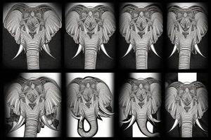 Elephant and eagle tattoo idea