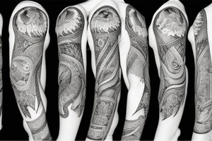 Elephant and eagle tattoo idea