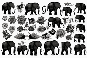 Elephant and eagle tattoo idea