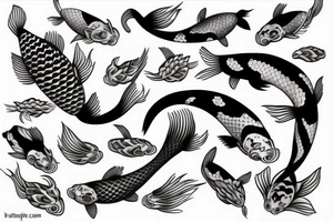 Koi shoulder tattoo idea