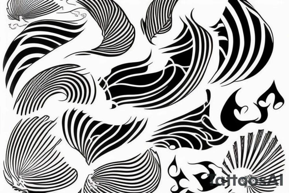 Wave lines tattoo idea