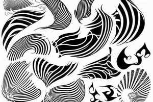 Wave lines tattoo idea