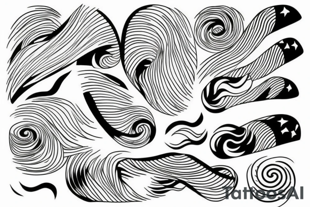 Wave lines tattoo idea