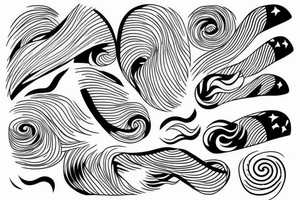 Wave lines tattoo idea