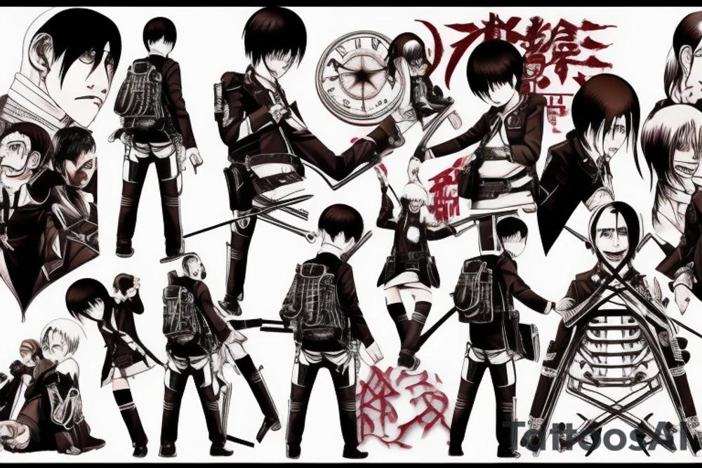 Attack on titan 
Tokyo ghoul tattoo idea