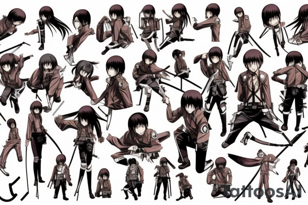 Attack on titan 
Tokyo ghoul
Demon slayer tattoo idea